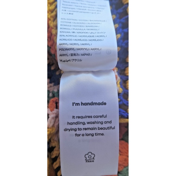 FARM RIO striped crocheted belted knit button‎ front elbow sleeves handmade Sz M - Picture 7 of 9